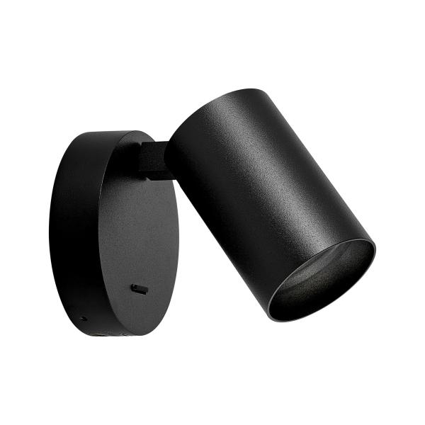 Leseleuchte - Can Tilt Round USB Base, 1x 7,5 W GU10, Schwarz