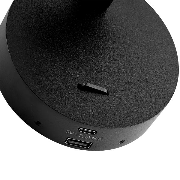 Leseleuchte - Can Tilt Round USB Base, 1x 7,5 W GU10, Schwarz