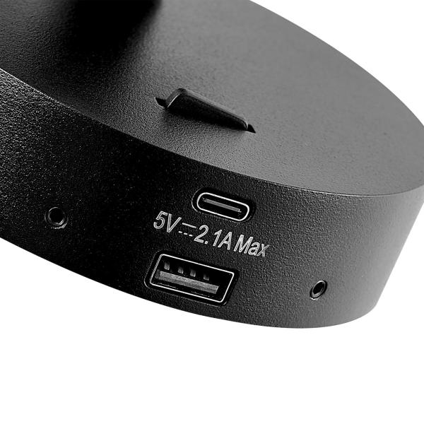 Leseleuchte - Can Tilt Round USB Base, 1x 7,5 W GU10, Schwarz