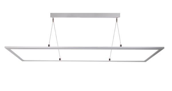 Pendelleuchte - LED Panel transparent, Eckig, 50 W, DIM, 3000/4000 K, Hellgrau