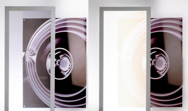 Pendelleuchte - LED Panel transparent, Eckig, 50 W, DIM, 3000/4000 K, Hellgrau