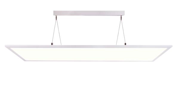 Pendelleuchte - LED Panel transparent, Eckig, 50 W, DIM, 3000/4000 K, Weiß