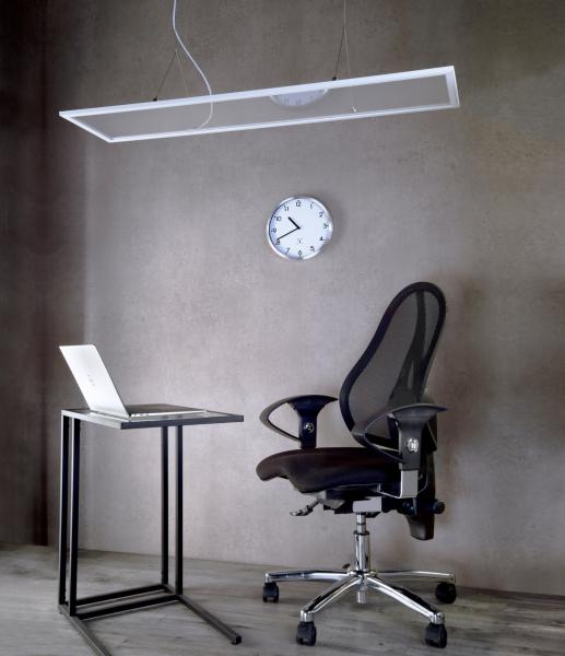 Pendelleuchte - LED Panel transparent, Eckig, 50 W, DIM, 3000/4000 K, Weiß