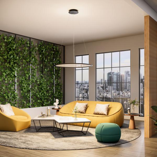 Pendelleuchte - LED Panel, transparent rund, 50 W, DIM, 3000/3500/4000 K, Schwarz