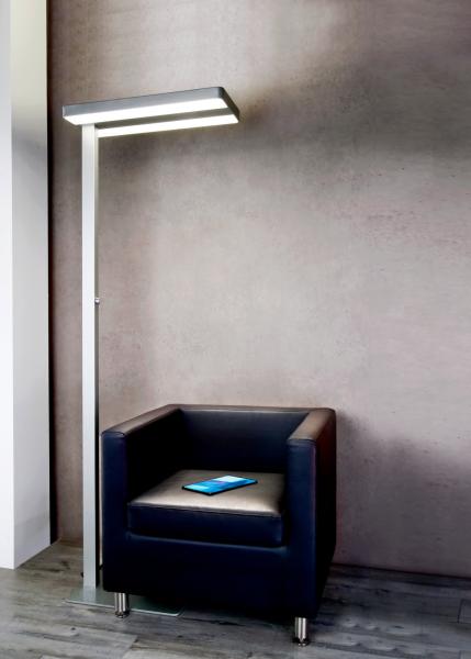 Stehleuchte - Office Two Up and Down, 80 W, DIM, 4000 K, Silber