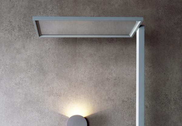 Stehleuchte - Office One Transparent, 55 W, Touch DIM, 4000 K, Silber