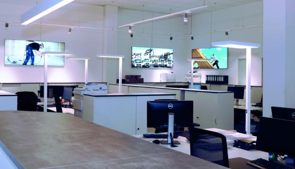 Stehleuchte - Office One Up and Down, 80 W, Touch DIM, 4000 K, Silber