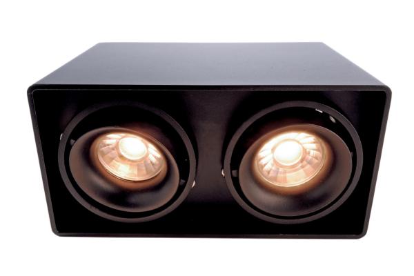 Deckenaufbauleuchte - Mona II, 2x max. 50 W GU10, Schwarz