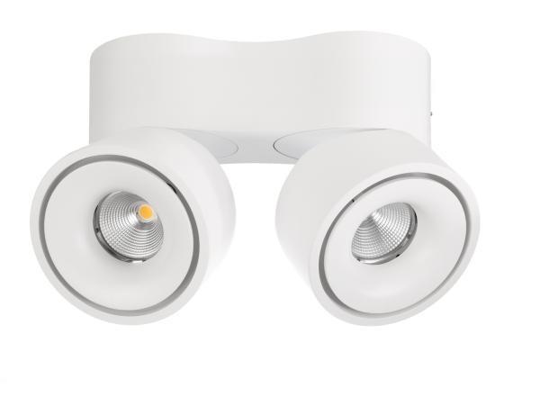 Deckenaufbauleuchte - Uni 2 Double Tilt, 20 W, DIM, 3000 K, Weiß