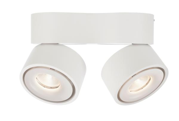 Deckenaufbauleuchte - Uni 2 Double Tilt, 20 W, DIM, 3000 K, Weiß