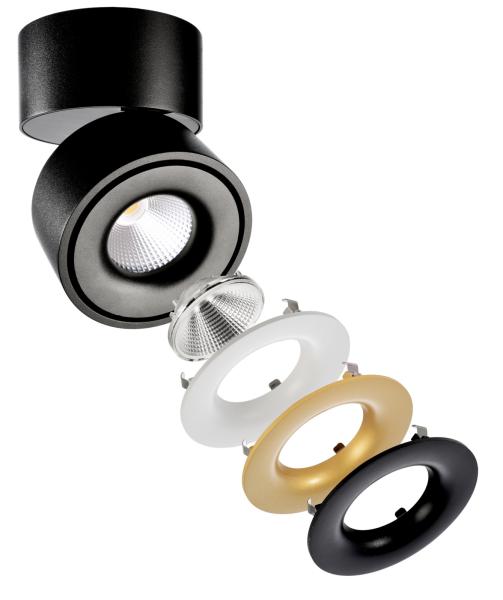 Deckenaufbauleuchte - Uni 2 Max Tilt, 32 W, DIM, 3000 K, Schwarz