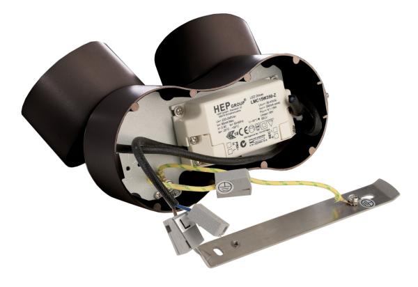 Deckenaufbauleuchte - Uni 2 Mini Double Tilt, 15 W, DIM, 3000 K, Schwarz