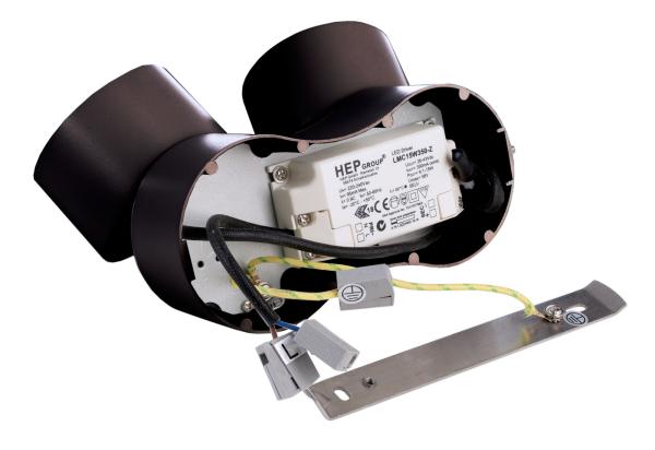 Deckenaufbauleuchte - Uni 2 Mini Double, Tilt, 21 W, DIM, 2700 K, Schwarz