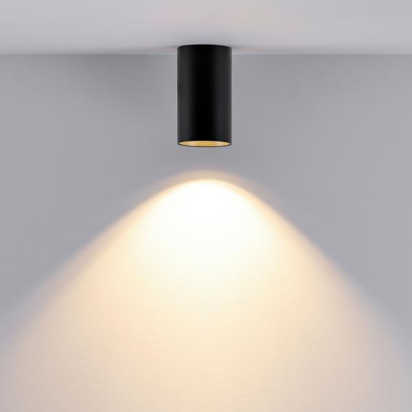 Deckenaufbauleuchte - Can IP20, 1x 7,5 W GU10, Schwarz