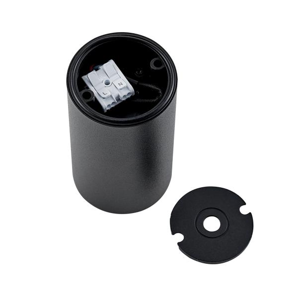 Deckenaufbauleuchte - Can IP44, 1x 7,5 W GU10, Schwarz