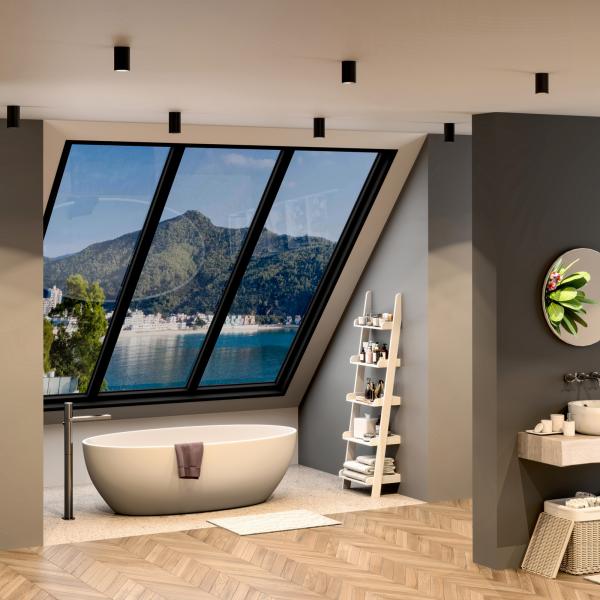 Deckenaufbauleuchte - Can IP44, 1x 7,5 W GU10, Schwarz