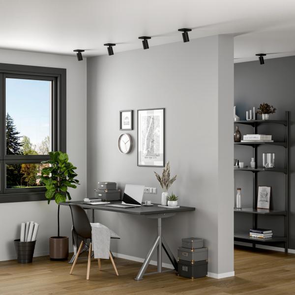 Deckenaufbauleuchte - Can Tilt Square, 1x 7,5 W GU10, Schwarz