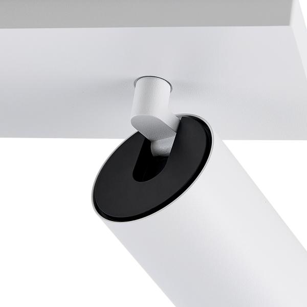 Deckenaufbauleuchte - Can Tilt Square, 2x 7,5 W GU10, Weiß