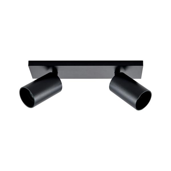 Deckenaufbauleuchte - Can Tilt Square, 2x 7,5 W GU10, Schwarz