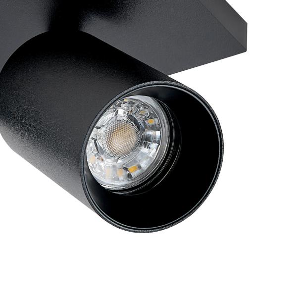 Deckenaufbauleuchte - Can Tilt Square, 2x 7,5 W GU10, Schwarz