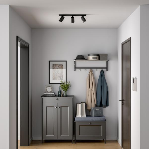 Deckenaufbauleuchte - Can Tilt Square, 3x 7,5 W GU10, Schwarz