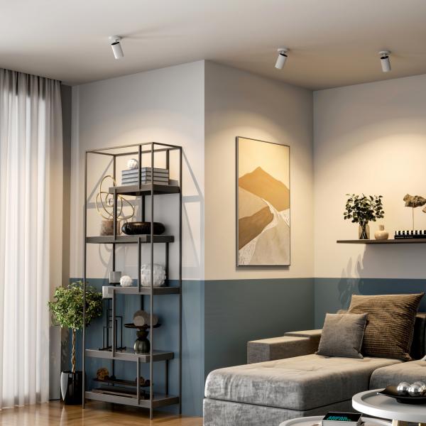 Deckenaufbauleuchte - Can Tilt Round, 1x 7,5 W GU10, Weiß