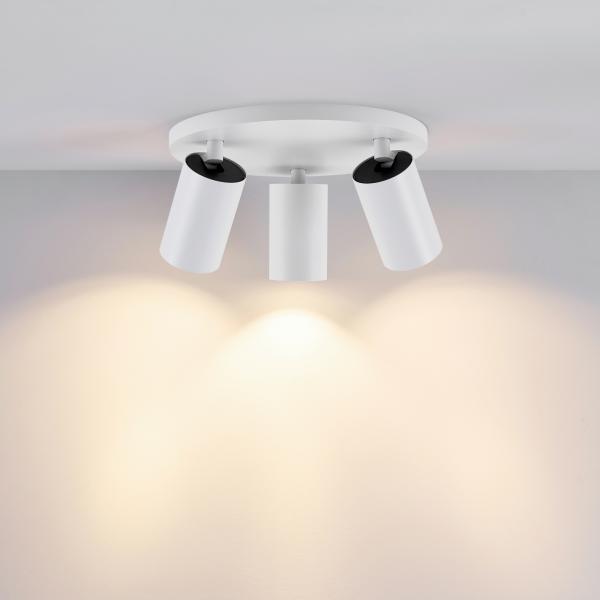 Deckenaufbauleuchte - Can Tilt Round, 3x 7,5 W GU10, Weiß