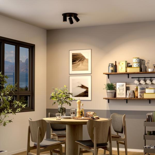 Deckenaufbauleuchte - Can Tilt Round, 3x 7,5 W GU10, Schwarz