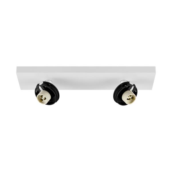 Deckenaufbauleuchte - Can Tilt Square Base, 2x 7,5 W GU10, Weiß