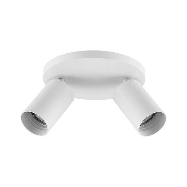 Deckenaufbauleuchte - Can Tilt Round Base, 2x 7,5 W GU10, Weiß