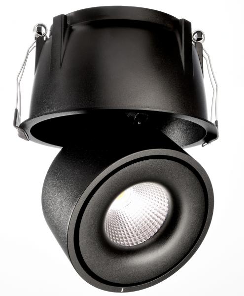 Einbaustrahler - Uni 2 Max Tilt, 24 W, 3000 K, Schwarz