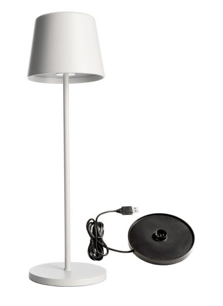 Akkuleuchte - Set Canis Weiß + Ladesockel