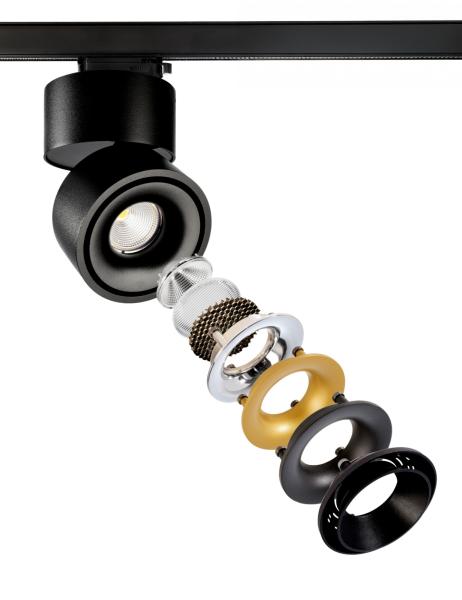 3-Phasen-Spot - Uni 2 Tilt, 17 W, DIM, 3000 K, Schwarz