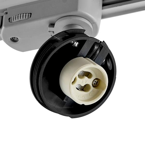 3-Phasen-Spot - Can Base, 1x max. 7,5 W GU10, Silber