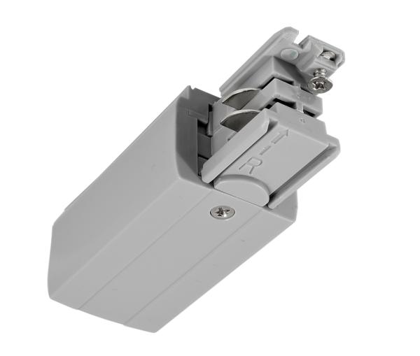 3-Phasen Schienensystem - D Line elektrischer Einspeiser rechts, Hellgrau