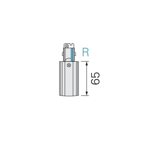 3-Phasen Schienensystem - D Line elektrischer Einspeiser rechts, Hellgrau