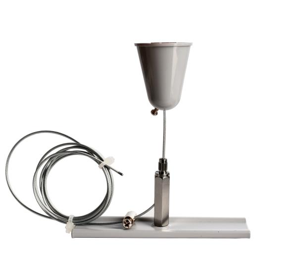 3-Phasen Schienensystem - D Line Seilabhängungshalter mit Deckenrosette 1,5m, Hellgrau