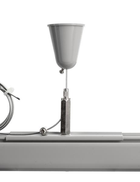 3-Phasen Schienensystem - D Line Seilabhängungshalter mit Deckenrosette 1,5m, Hellgrau