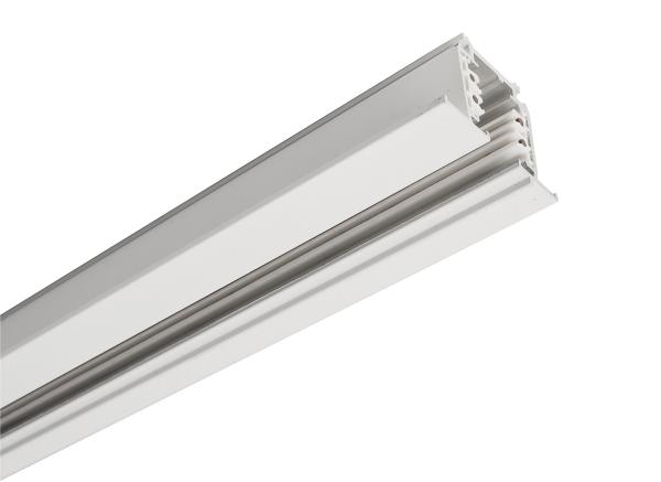 3-Phasen Schienensystem - D Line Einbaustromschiene mit Flügel 1m, weiß