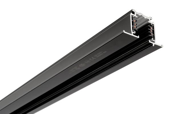 3-Phasen Schienensystem - D Line DALI Einbaustromschiene mit Flügel 1m, schwarz