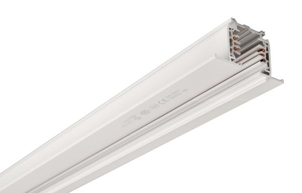 3-Phasen Schienensystem - D Line DALI Einbaustromschiene mit Flügel 3m, weiß