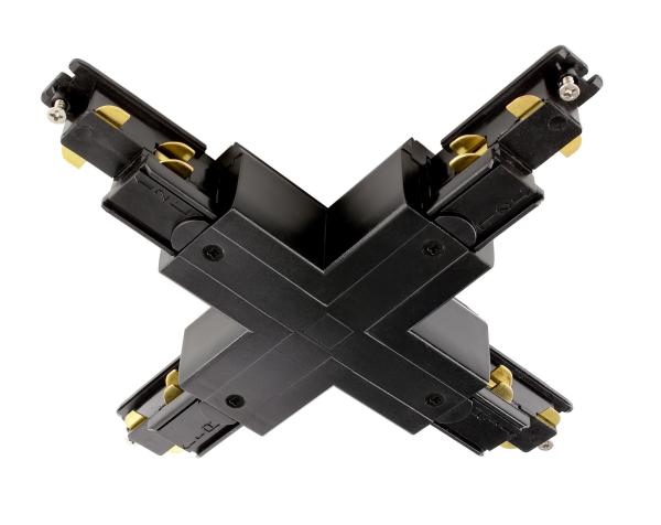 3-Phasen Schienensystem - D Line DALI X-Verbinder links-links-rechts-rechts, schwarz