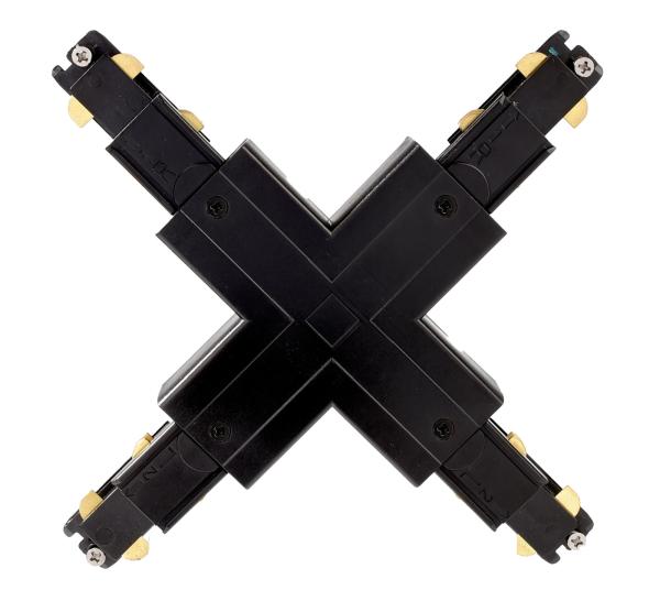 3-Phasen Schienensystem - D Line DALI X-Verbinder links-links-rechts-rechts, schwarz