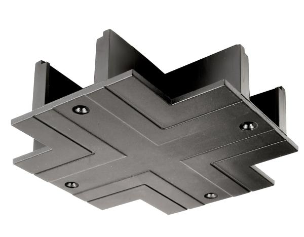 3-Phasen Schienensystem - D Line DALI Einbau-Abdeckblende X-Verbinder, schwarz