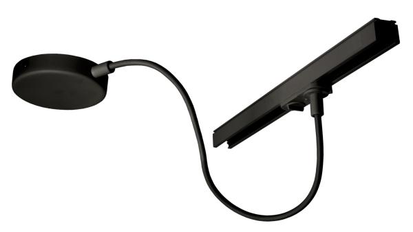 1-Phasen Schienensystem - D One Flexeinspeiser mit Deckenbaldachin, schwarz