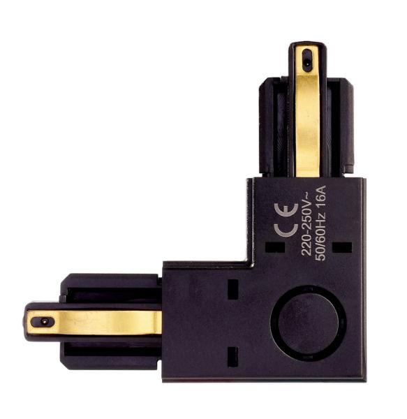 1-Phasen Schienensystem - D One 90°-Verbinder, links, schwarz