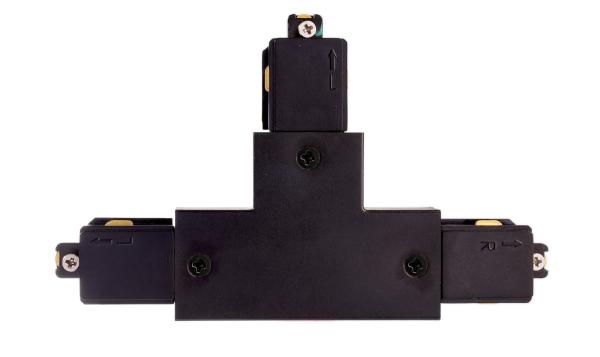 1-Phasen Schienensystem - D One T-Verbinder, rechts-links-links, schwarz