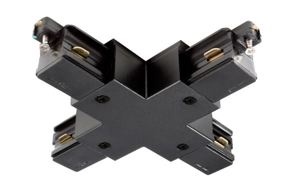 1-Phasen Schienensystem - D One X-Verbinder, schwarz