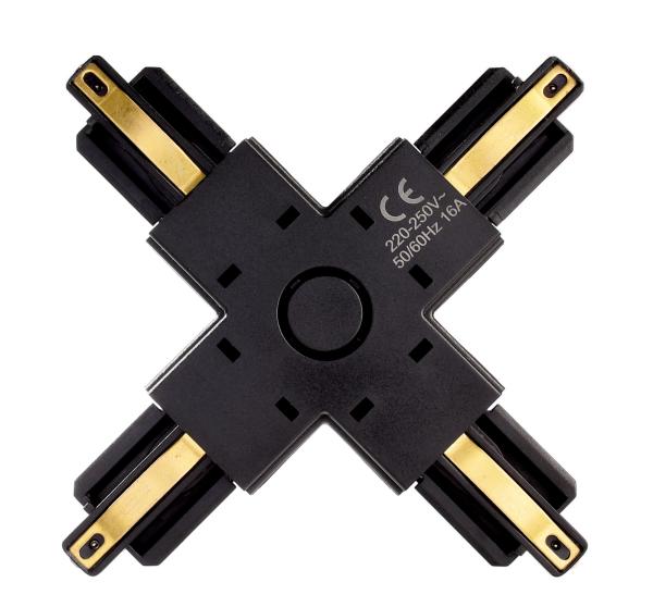 1-Phasen Schienensystem - D One X-Verbinder, schwarz