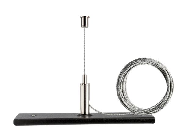 1-Phasen Schienensystem - D One Seilabhängungshalter mit 3m Abhängeseil, schwarz